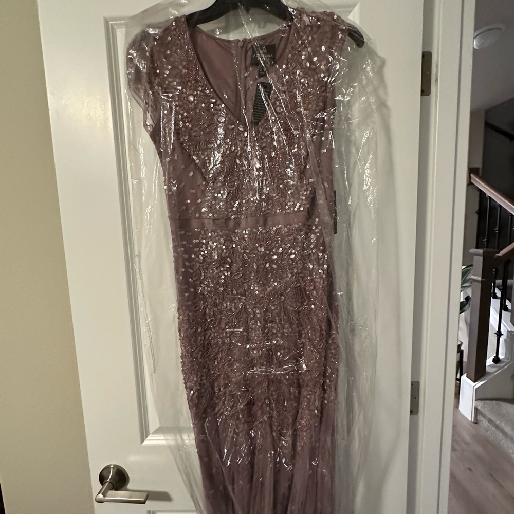 Designer gown! Adrianna Papell Cap-Sleeve Embellished Gown NWT, never opened bag